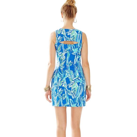 Lilly Pulitzer Penelope Shift Dress 4 Blue Crush Bamboo Sleeveless Mini Preppy - Picture 2 of 8